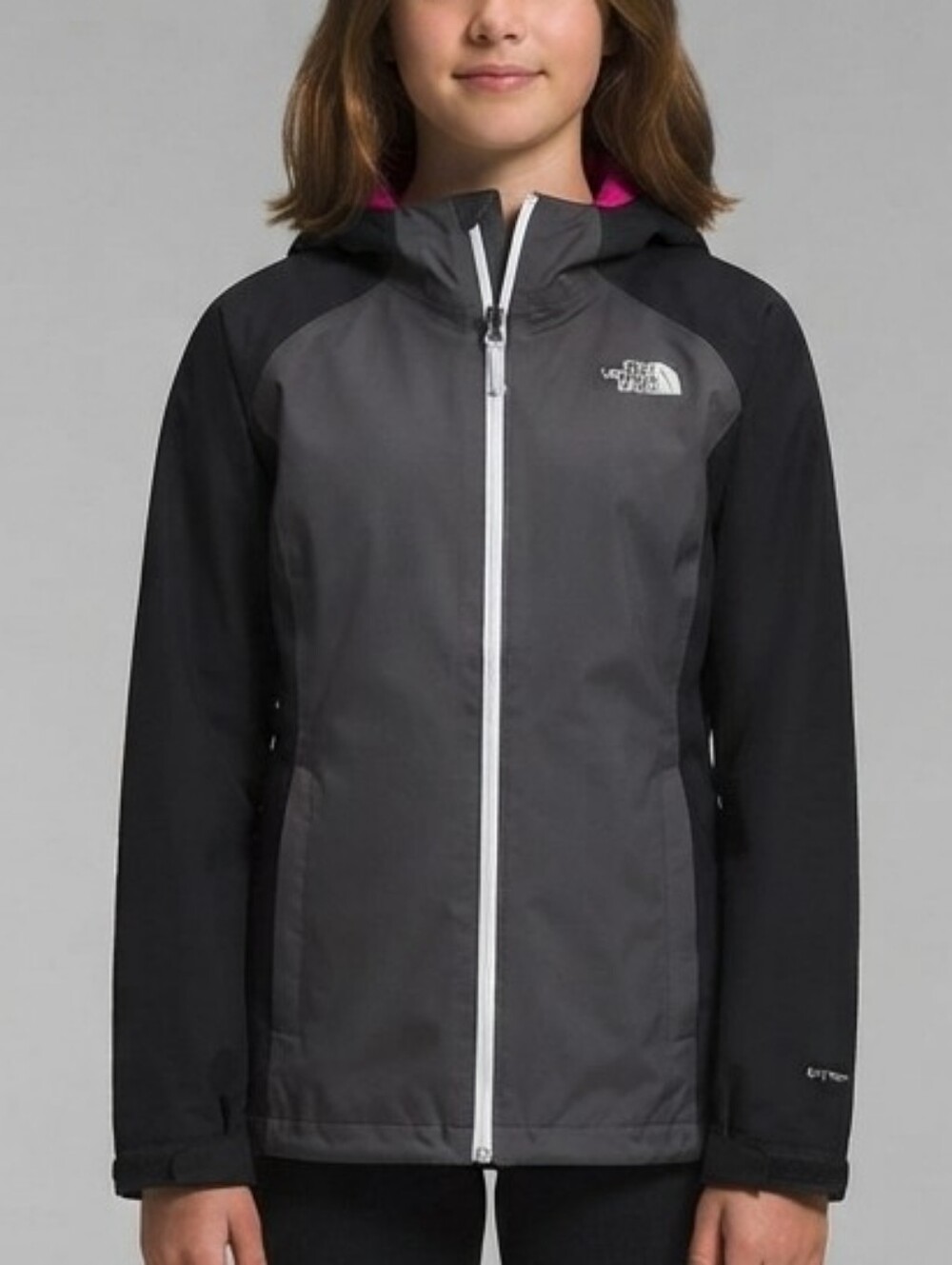 The North Face Girl's Hooded Full Zip Windbreaker Mesh Lining DryVent Jacket! XL